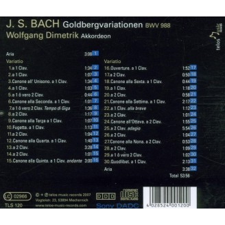 BACH - Wolfgang Dimetrik - Variations Goldberg à l'accordéon