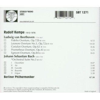BEETHOVEN - Kempe - Fidelio op.72 : ouverture