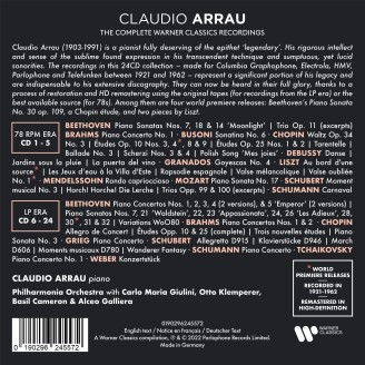 Claudio Arrau, the complete Warner classics recordings