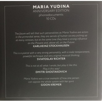 Maria Yudina Anniversay Edition, phonodocuments 10 CDs