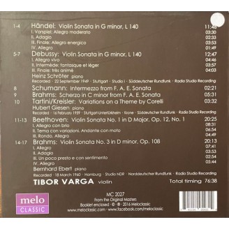 Tibor Varga - Violin Recitals 1949-1960