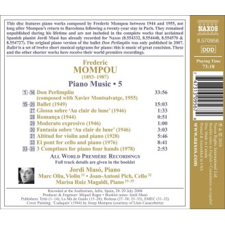 MOMPOU - Jordi Maso - Don Perlimplin, Ballet, Comptines (Piano Music Vol.5)