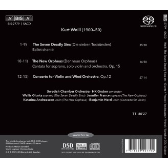 WEIL - HK Gruber - The Seven Deadly Sins, The New Orpheus, Concerto pour violon