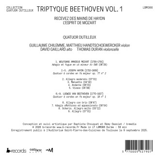 BEETHOVEN - Quatuor Dutilleux - Quatuor à cordes en fa majeur op. 18 n° 1 (triptyque Beethoven vol. 1)
