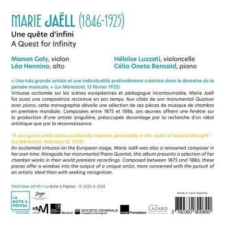 JAËLL - Manon Galy - Une quête d'infini, musique de chambre