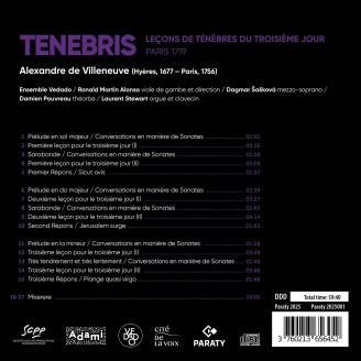 VILLENEUVE - Ensemble Vedado - Leçons de ténèbres du troisième jour