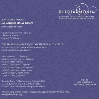 RAMEAU - Nicholas McGegan - Le Temple de la Gloire (version originale de 1745)
