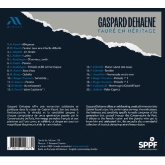 Gaspard Dehaene - Fauré en héritage (Aubert, Bonis, Boulanger, Enesco, Koechlin, Ladmirault, Ravel, Roger-Ducasse, Schmitt)