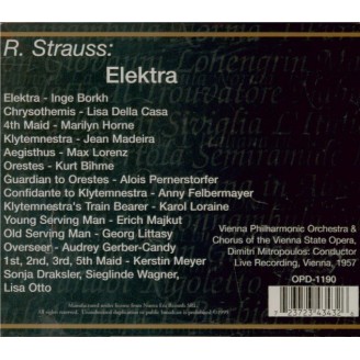 STRAUSS - Mitropoulos - Elektra, opéra op.58 (live Wien, 1957) live Wien, 1957