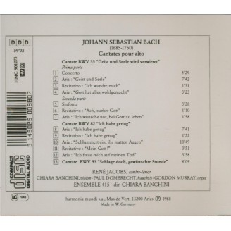 BACH - René Jacobs - Cantates pour alto