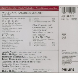 MOZART - Marriner - Sinfonie concertante pour hautbois, clarinette, cor
