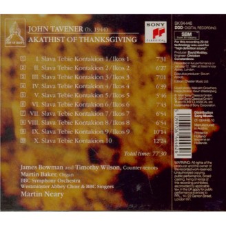 TAVENER - Neary - Akathist of thanksgiving