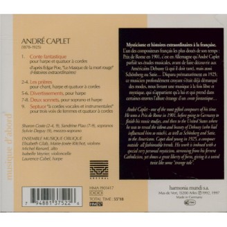 CAPLET - Coste - Conte fantastique, pour harpe et quatuor à cordes