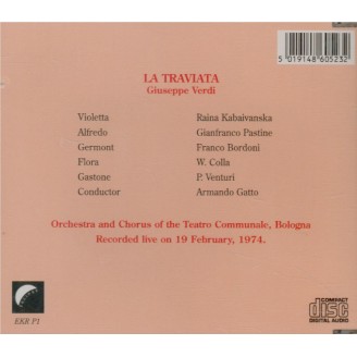VERDI - Gatto - La traviata, opéra en trois actes live Bologna 19 - 2 - 1974