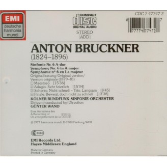 BRUCKNER - Wand - Symphonie n°6 en la majeur WAB 106