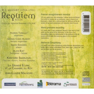 MOZART - Malgoire - Requiem pour solistes, chur et orchestre en ré mine