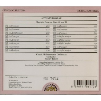 DVORAK - Talich - Huit danses slaves op.46, version pour orchestre op.46