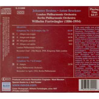 BRAHMS - Furtwängler - Symphonie n°2 pour orchestre en ré majeur op.73