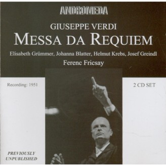 VERDI - Fricsay - Messa da requiem, pour quatre voix solo, chur, et orc