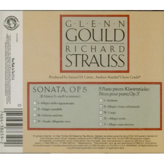 STRAUSS - Gould - Sonate pour piano n°1 en si mineur op.5