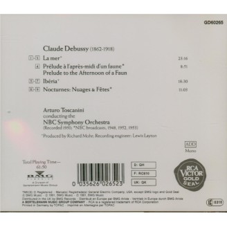 DEBUSSY - Toscanini - La mer, trois esquisses symphoniques pour orchestr