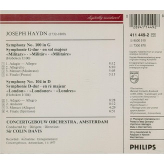 HAYDN - Davis - Symphonie n°100 en mi bémol majeur Hob.I:100 'Military'