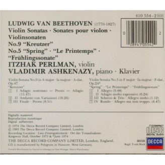 BEETHOVEN - Perlman - Sonate pour violon et piano n°9 op.47 'Kreutzer'