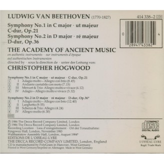 BEETHOVEN - Hogwood - Symphonie n°1 op.21