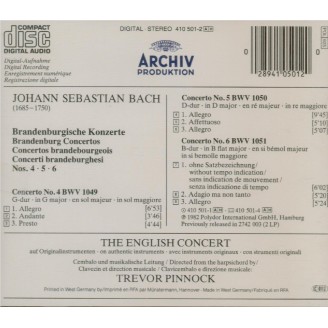 BACH - Pinnock - Concerto brandebourgeois n°4 pour orchestre en sol maje