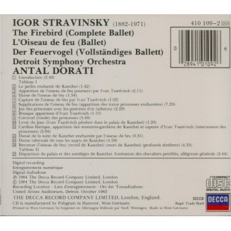 STRAVINSKY - Dorati - L'oiseau de feu, conte dansé en 2 tableaux, pour o..