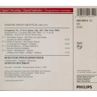 CHOSTAKOVITCH - Bychkov - Symphonie n°11 op.103 'L'année 1905'..