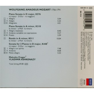 MOZART - Ashkenazy - Sonate pour piano n°17 en ré majeur K.576..