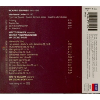 STRAUSS - Te Kanawa - Vier letzte Lieder (Quatre derniers lieder), pour..