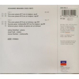 BRAHMS - Katchen - Trio avec piano n°1 en si majeur op.8..