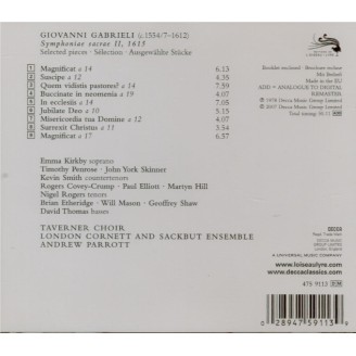 GABRIELI - Parrott - Symphoniae sacrae II..