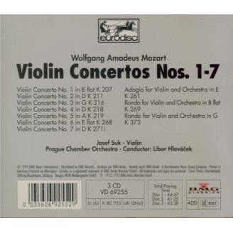 MOZART - Suk - Concertos pour violon (intégrale)..