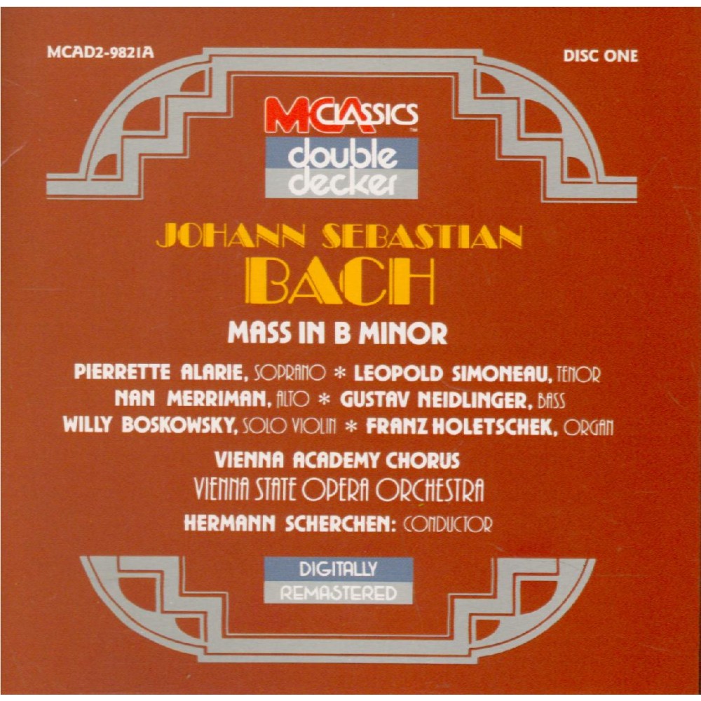 BACH - Scherchen - Messe en si mineur, pour solistes, chur et orchestre..