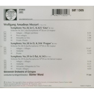 MOZART - Wand - Symphonie n°36 en do majeur K.425 'Linz'..