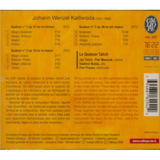 KALLIWODA - Talich Quartet - Quatuor n°1 op.61..