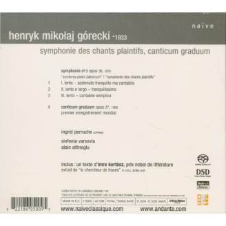 GORECKI - Altinoglu - Symphonie n°3 op.36 'Symphony of sorrowful songs'..