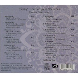 FAURE - Owen - Nocturne pour piano n°1 en mi bémol mineur op.33 n°1..