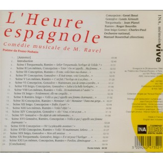 RAVEL - Rosenthal - L'heure espagnole, opéra..