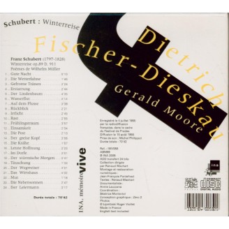 SCHUBERT - Fischer-Dieskau - Winterreise (Le voyage d'hiver) (Müller), c Festival de Prades..
