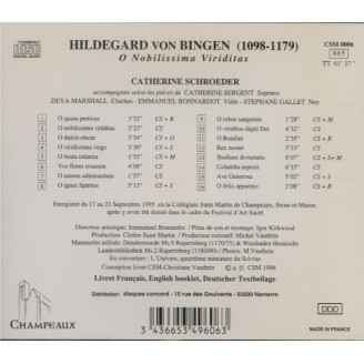 HILDEGARD VON BINGEN - Bonnardot - O Nobilissima Viriditas..