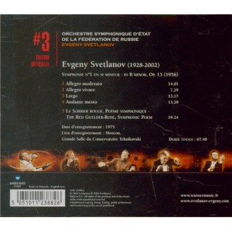 SVETLANOV - Svetlanov - Symphonie n°1 en si mineur op.13..
