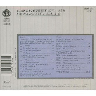 SCHUBERT - Juilliard Strin - Quatuor à cordes n°14 en ré mineur D.810 'D..