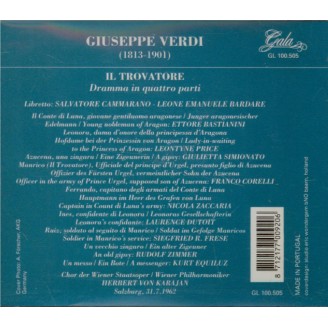 VERDI - Karajan - Il trovatore, opéra en quatre actes (version originale live Salzburg 31 - 7 - 1962..