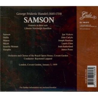 HAENDEL - Leppard - Samson, oratorio HWV.57 (Live London, 3 - 1 - 1959) Live London, 3 - 1 - 1959..