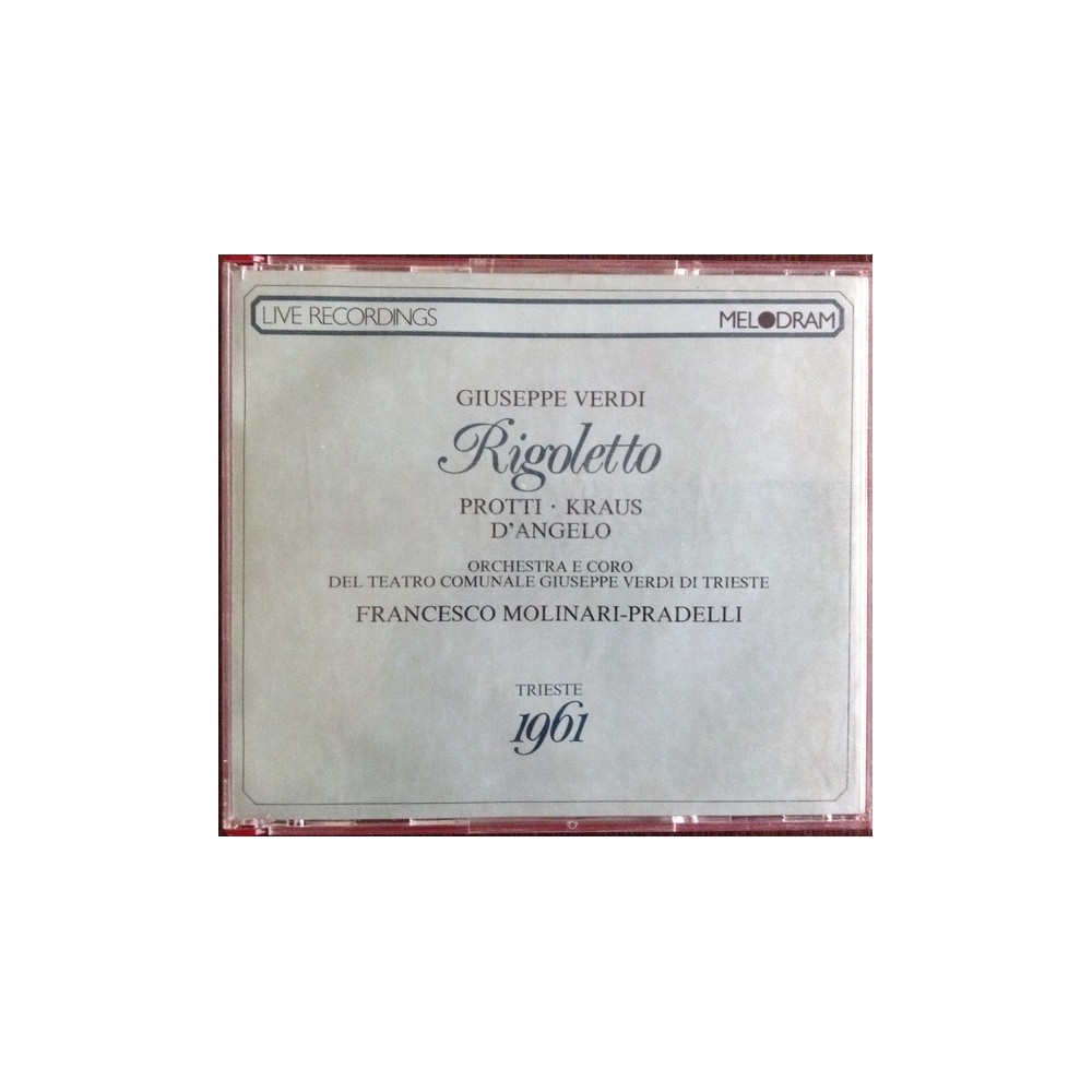 VERDI - Molinari-Pradelli - Rigoletto, opéra en trois actes live Trieste, 2 - 3 - 1961..