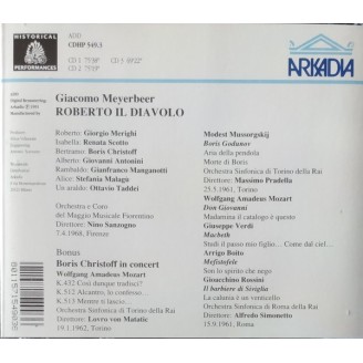 MEYERBEER - Sanzogno - Robert le diable live Firenze, 7 - 4 - 1968 + récital Christoff RAI1962..